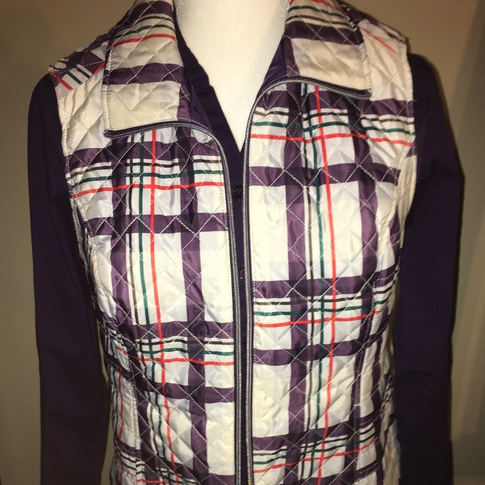 Purple stripped puff sleevless vest